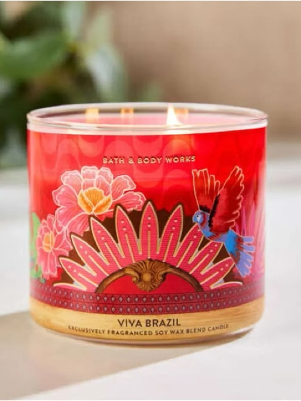 Bath & Body Works Viva Brazil 3-Wick Candle - Red - Picture 4 of 4